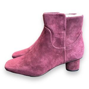 Draper James Women's Boot Bethany Red Suede Leather Heeled Holiday Size 7